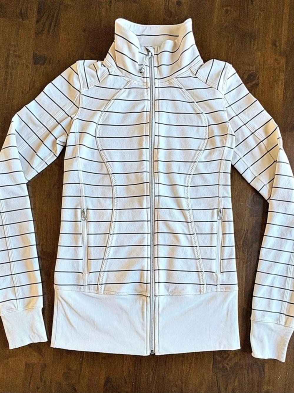 lululemon Define Jacket Striped White & Black Size 4